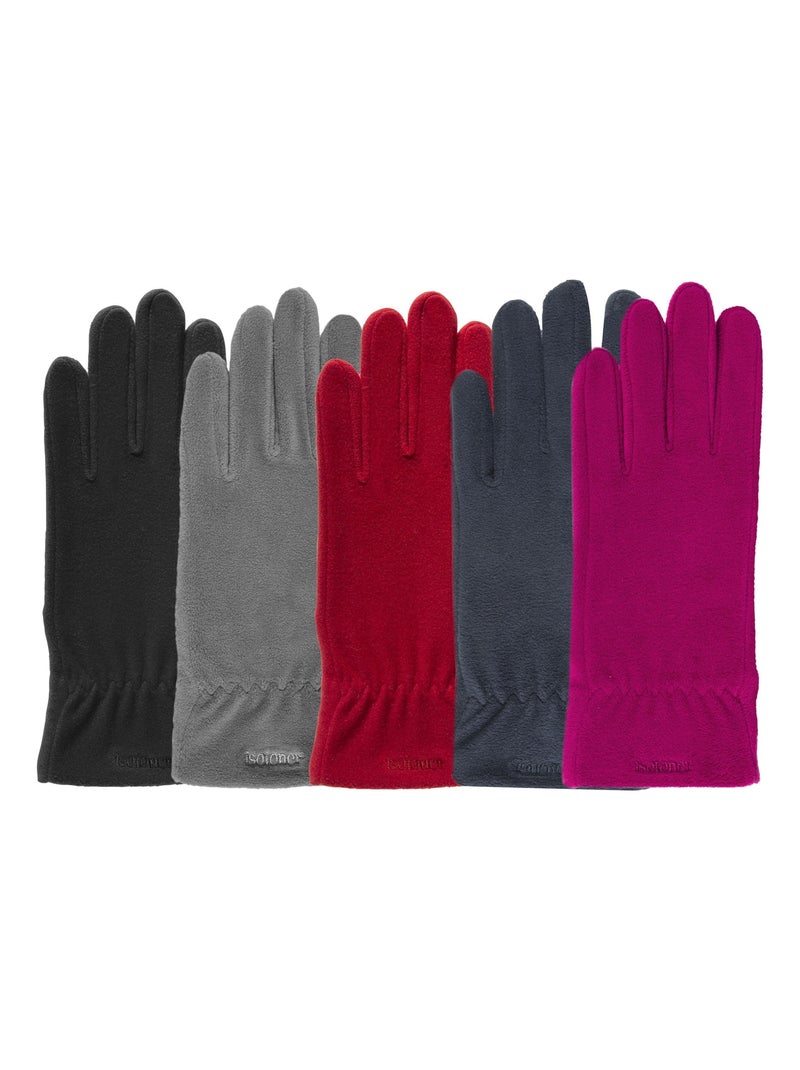 Guanti pile elasticizzato resistente all'acqua, sfoderato donna Isotoner Nero - Kiabi