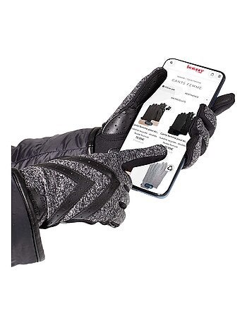 Guanti pile riciclato tattile e resistente all'acqua, sfoderato donna Isotoner