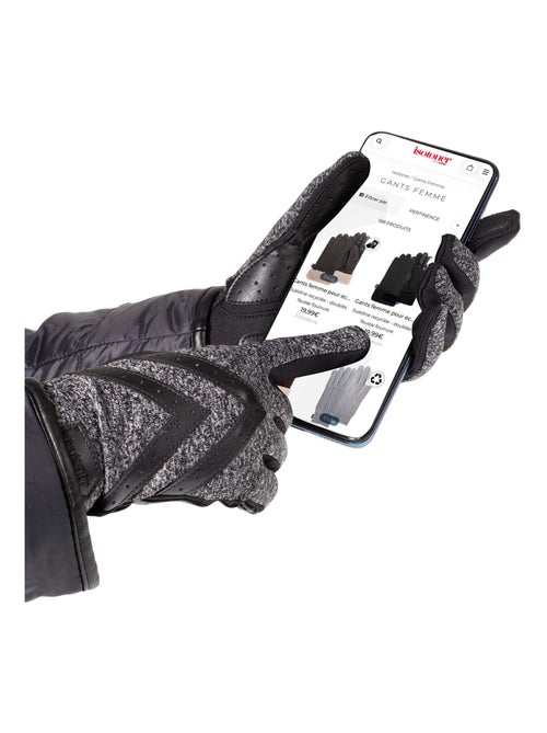 Guanti pile riciclato tattile e resistente all'acqua, sfoderato donna Isotoner - Kiabi