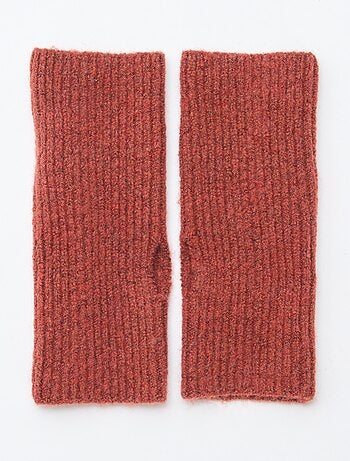 Guanto senza dita con polsino tinta unita