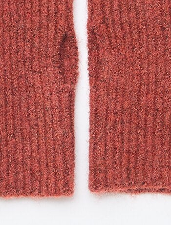 Guanto senza dita con polsino tinta unita