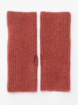 Guanti senza dita con polsino tinta unita