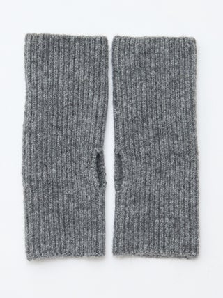 Guanti senza dita con polsino tinta unita