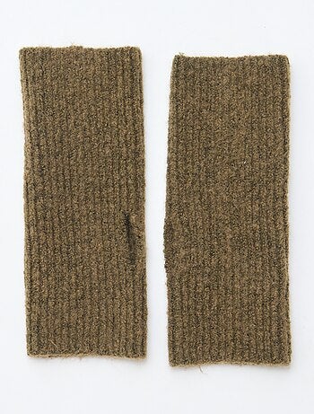 Guanto senza dita con polsino tinta unita