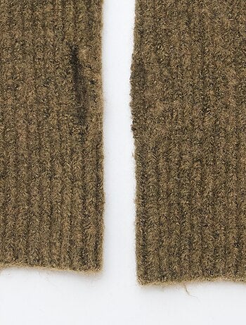 Guanto senza dita con polsino tinta unita