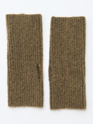 Guanti senza dita con polsino tinta unita