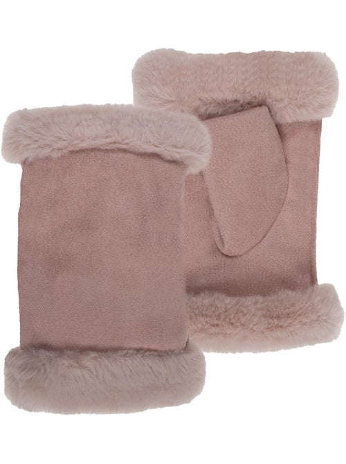 Guanti senza dita similpelle con bordi in pelliccia, foderata in pelliccia bambina isotoner - Kiabi Guanti senza dita similpelle con bordi in pelliccia, foderata in pelliccia bambina isotoner - Kiabi