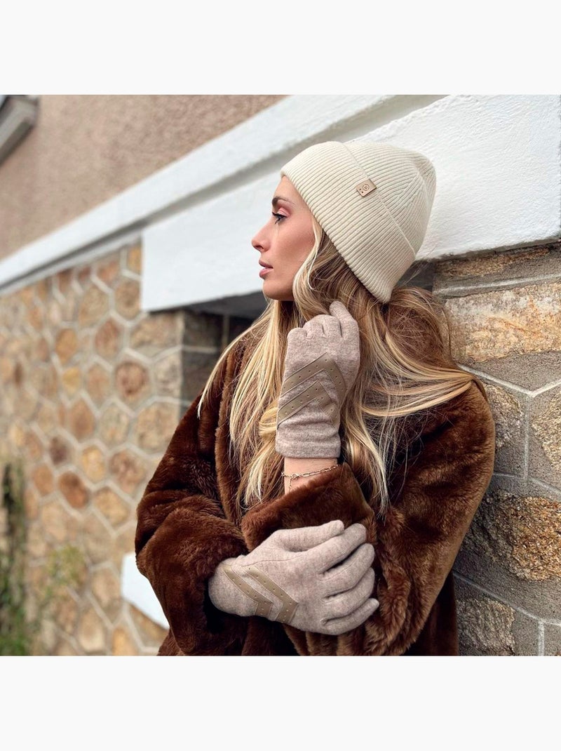 Guanti tattile, caldo, di lana, sfoderato donna Beige - Kiabi