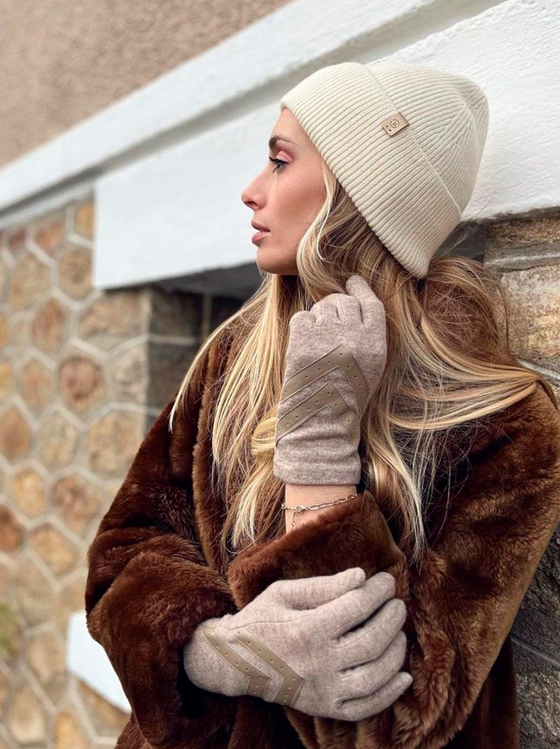 Guanti tattile, caldo, di lana, sfoderato donna Isotoner Beige - Kiabi
