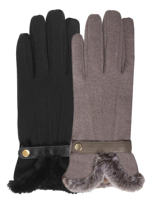 Guanti tattile, caldo, foderato in finta pelliccia, taglia unica donna Isotoner - Kiabi