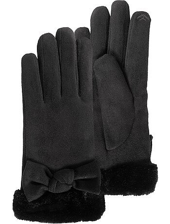Guanti tattile, caldo, foderato in finta pelliccia, taglia unica donna
