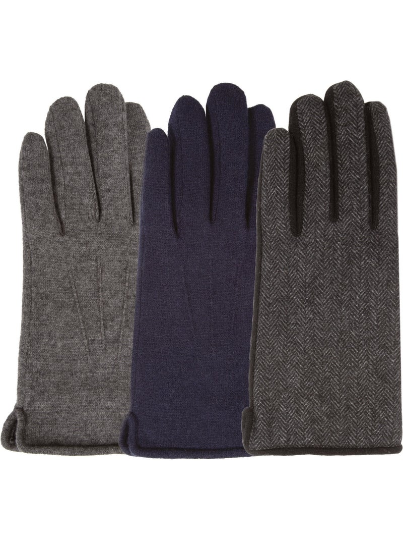 Guanti tattile in lana, foderato in finta micropelliccia uomo Grigio grigio - Kiabi