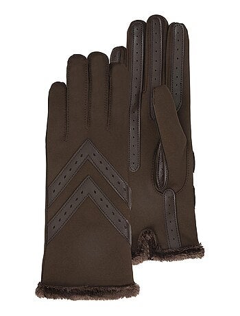 Guanti tattile in tessuto riciclato, fodera calda, Taglia unica donna Isotoner