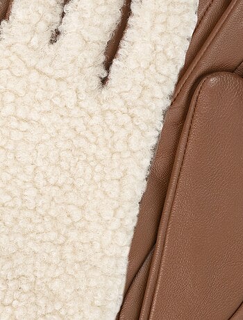 Guanti Tattili in pelle di agnello pieno fiore - fodera calda donna Isotoner