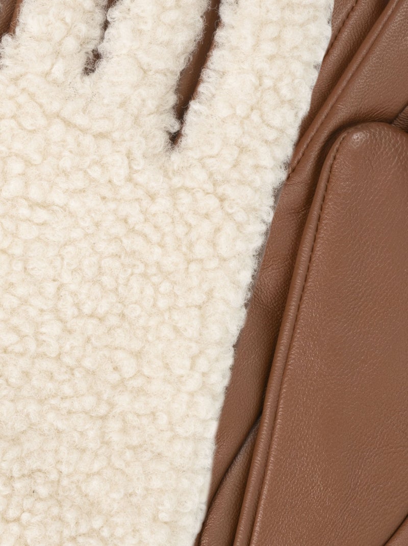 Guanti Tattili in pelle di agnello pieno fiore - fodera calda donna Isotoner Cognac - Kiabi