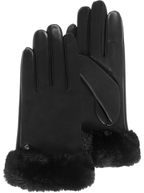 Guanti tattili in pelle di agnello pieno fiore - fodera calda donna isotoner - Kiabi Guanti tattili in pelle di agnello pieno fiore - fodera calda donna isotoner - Kiabi