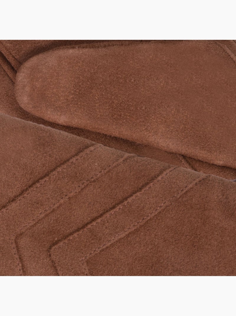 Guanti tattili in pelle di capra scamosciata - foderati con micro donna Cognac - Kiabi