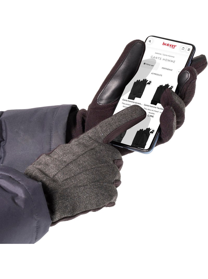 Guanti Tattili in pile riciclato - fodera flessibile uomo Isotoner Nero - Kiabi