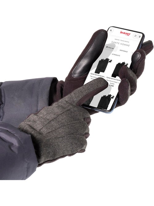 Guanti tattili in pile riciclato - fodera flessibile uomo - Kiabi