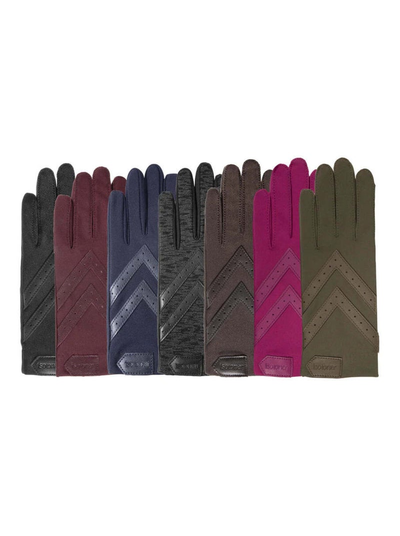 Guanti tessuto elastico tattile riciclato, resistente all'acqua, donna Isotoner Nero Grigio - Kiabi