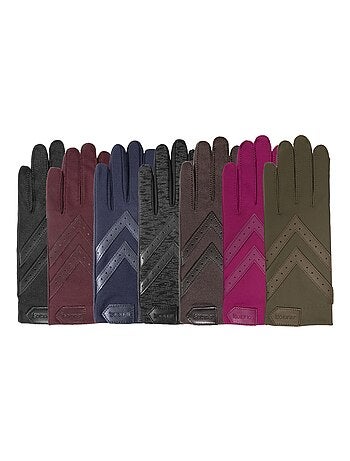 Guanti tessuto elastico tattile riciclato, resistente all'acqua, donna Isotoner