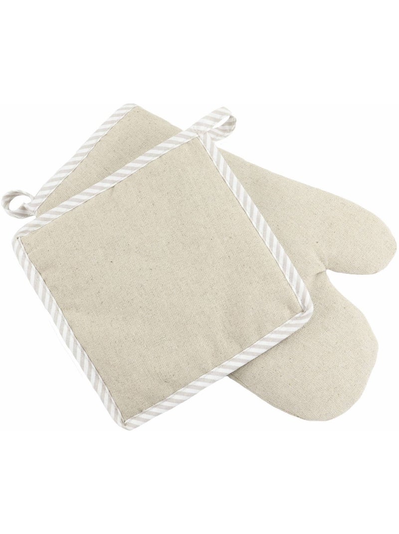 Guanto da cucina e presina 100% Lino LINELLE Beige - Kiabi