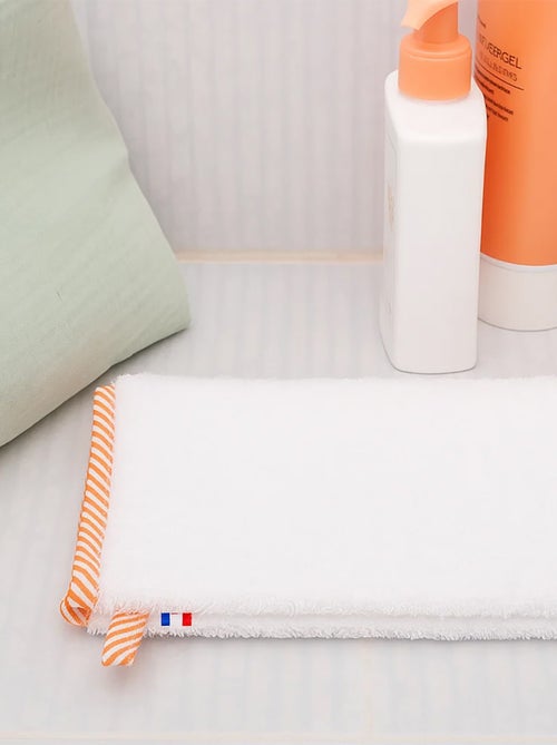 Guanto da toilette in cotone biologico bianco - Kiabi