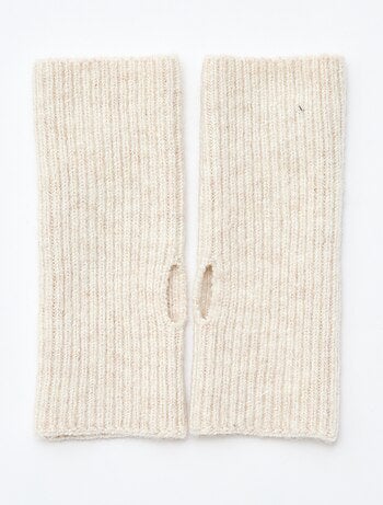 Guanto senza dita con polsino tinta unita