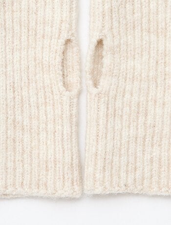 Guanto senza dita con polsino tinta unita