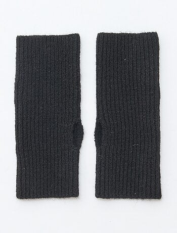 Guanto senza dita con polsino tinta unita