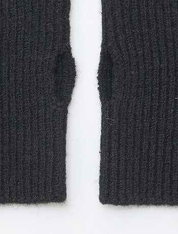 Guanto senza dita con polsino tinta unita