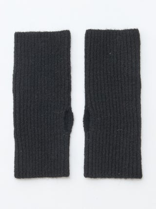 Guanto senza dita con polsino tinta unita