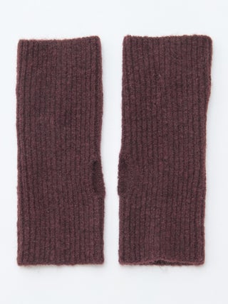 Guanto senza dita con polsino tinta unita