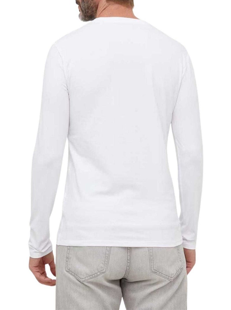 Guess Maglietta Logo Triangolo Manica Lunga Uomo Bianco - Kiabi