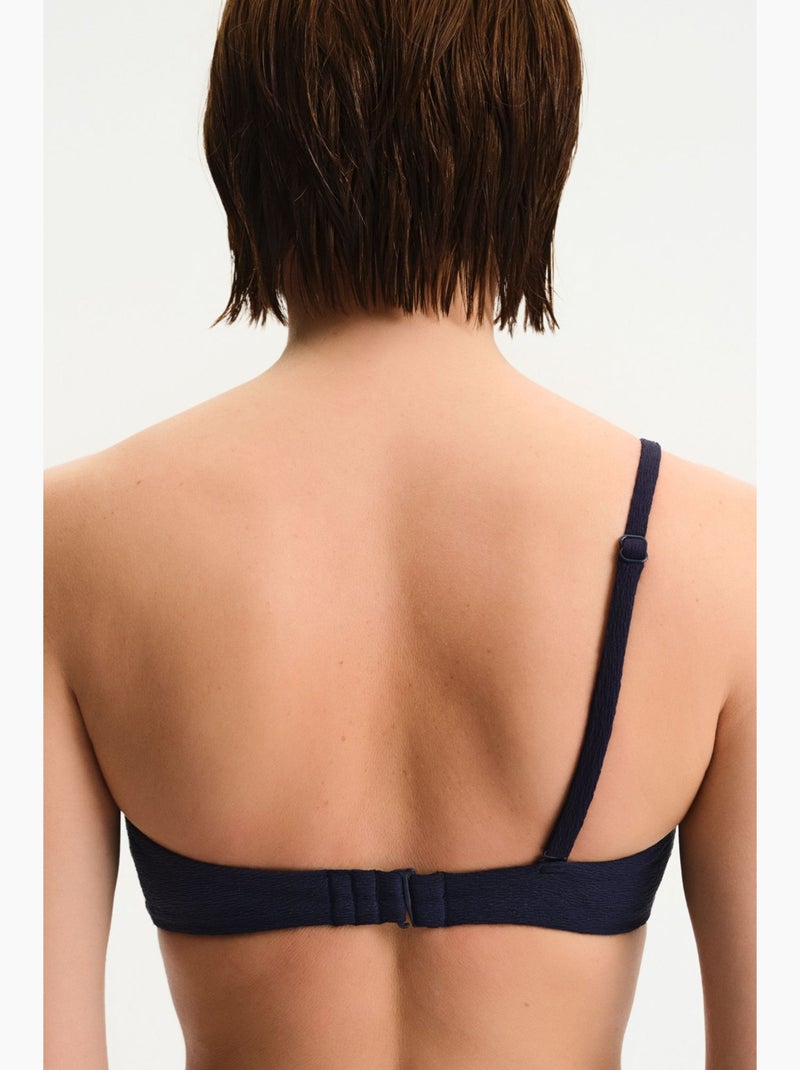 Hailey top bikini monospalla testurizzato penti Blu marino - Kiabi