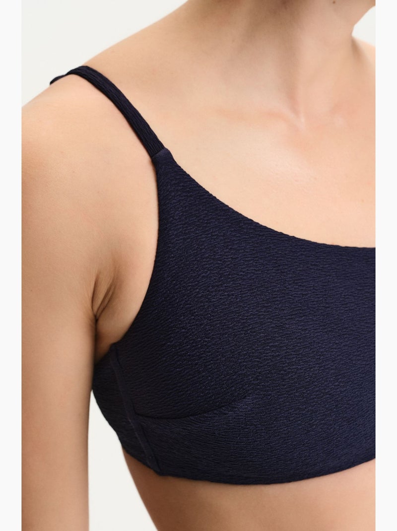 Hailey top bikini monospalla testurizzato penti Blu marino - Kiabi