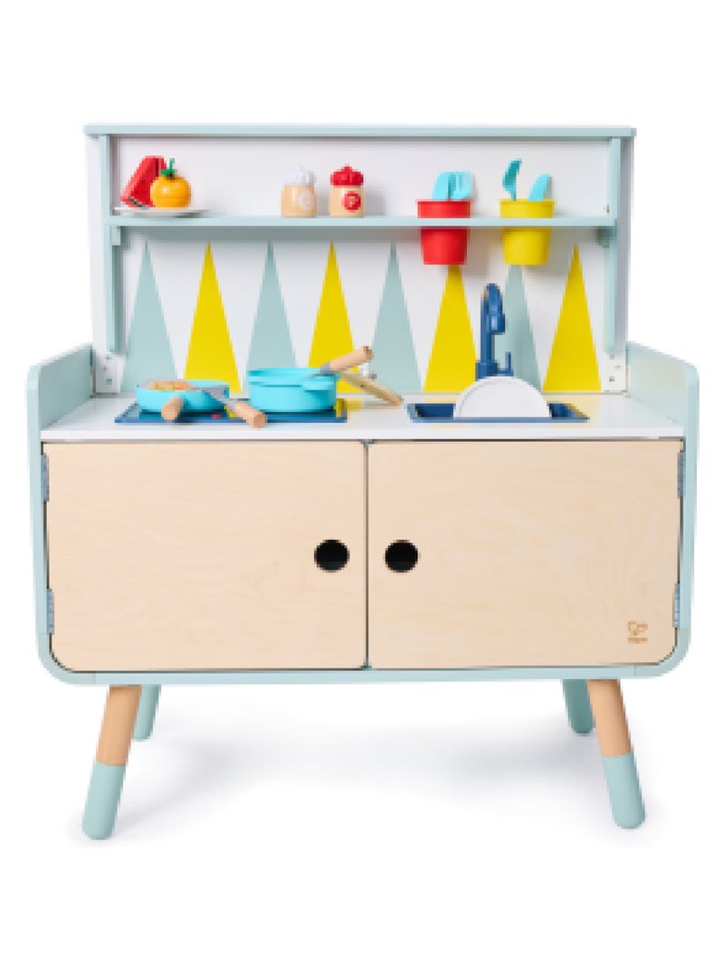 HAPE - Cassettiera/Cucina per bambini 2 in 1 PLAY FURNITURE Blu beige - Kiabi