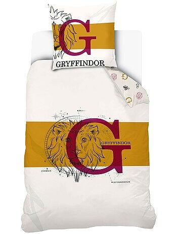 Harry Potter - Completo Letto Bambino Cotone Grifondoro Leone - Copripiumino 140x20