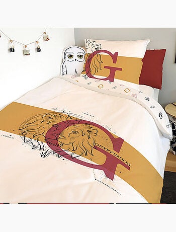 Harry Potter - Completo Letto Bambino Cotone Grifondoro Leone - Copripiumino 140x20