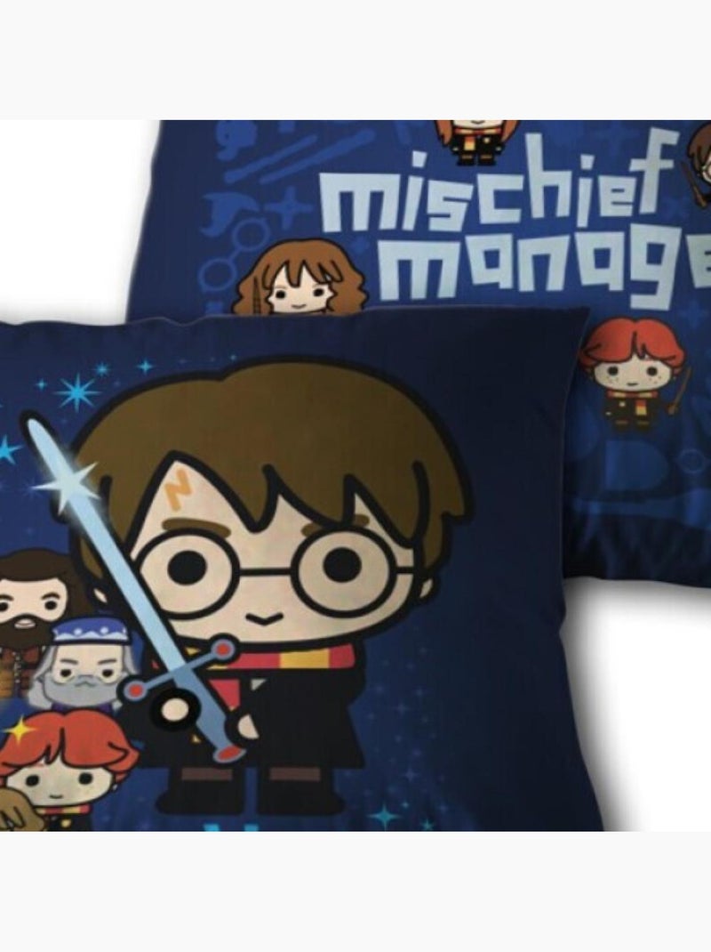 Harry Potter - Cuscino in cotone per bambini Chibi - 35x35 cm Blu - Kiabi
