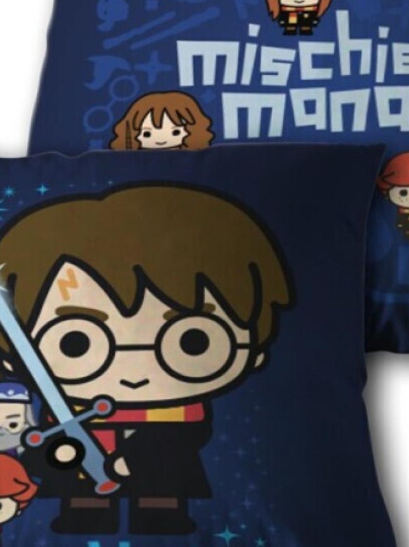 Harry Potter - Cuscino in cotone per bambini Chibi - 35x35 cm Blu - Kiabi