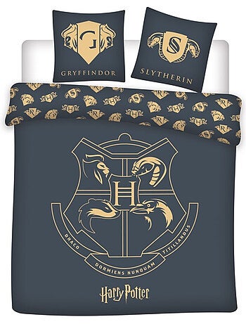 Harry Potter, Set Letto Matrimoniale Stampato Reversibile, STEMMI