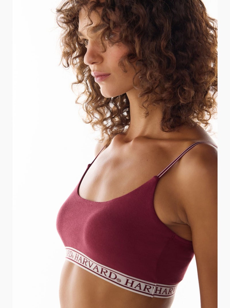 Harvard bralette con coppe rimovibili penti Rosso bordeaux - Kiabi