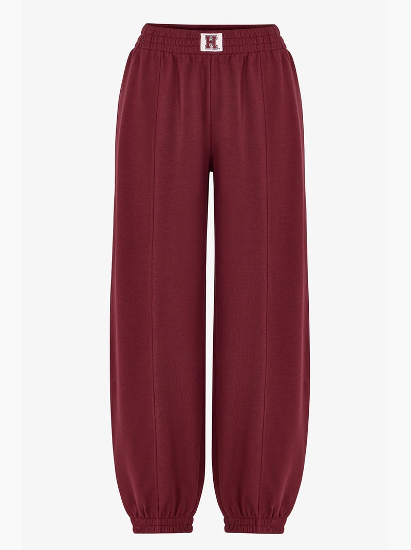 Harvard pantaloni della tuta con dettagli di cucitura e polsini a coste penti Rosso bordeaux - Kiabi