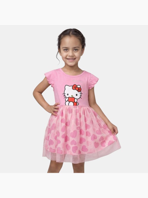 Hello kitty - abito stampato a maniche corte, gonna in tulle - Kiabi