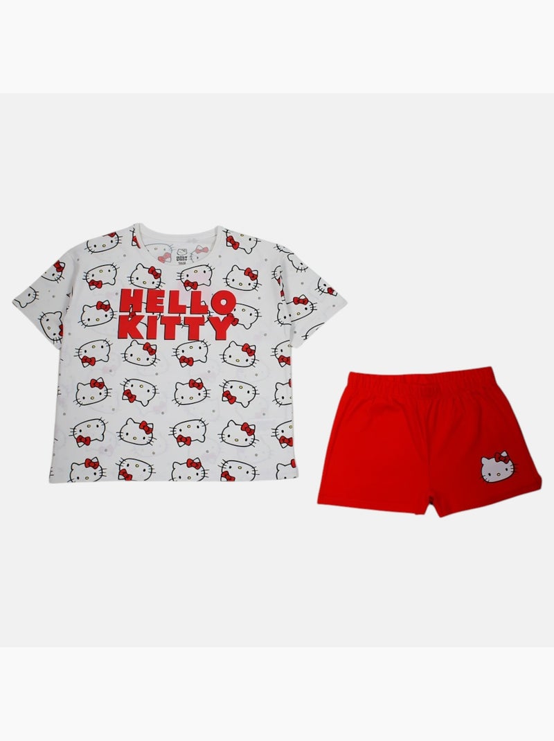 Hello Kitty - Completo t shirt e shorts bambina Rosso - Kiabi