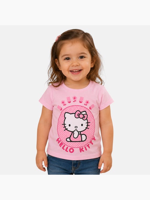 Hello kitty - maglietta a maniche corte con stampa, collo rotondo - Kiabi