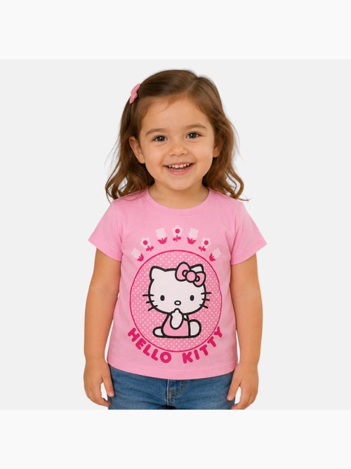 Hello kitty - maglietta a maniche corte con stampa, collo rotondo - Kiabi