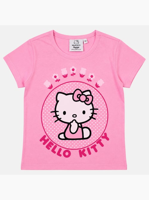 Hello kitty - maglietta a maniche corte con stampa, collo rotondo - Kiabi