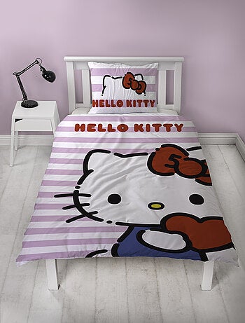 Hello Kitty, Completo Letto per Bambini Reversibile, Gattino Adorabile, Copripiumino 140x200 cm